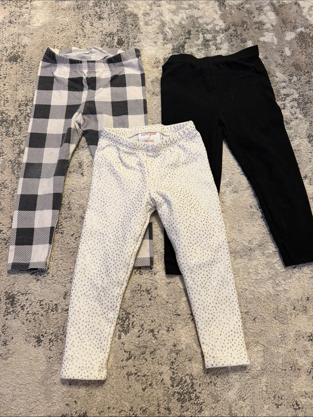 Cat & Jack Black, White & Gray Girls Legging Multipack